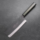 Nakiri White Steel #2 Kurouchi Green Urushi Handle 165mm (6.5”)-[Musashi]-[Japanese-Kitchen-Knives]
