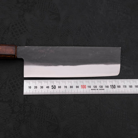 Nakiri White Steel #2 Kurouchi Sumi Urushi Handle 165mm (6.5”)-[Musashi]-[Japanese-Kitchen-Knives]