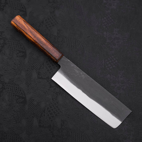 Nakiri White Steel #2 Kurouchi Sumi Urushi Handle 165mm (6.5”)-[Musashi]-[Japanese-Kitchen-Knives]