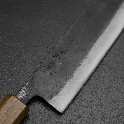 Nakiri White Steel #2 Kurouchi Yaki Urushi Handle 135mm (5.3”)-[Musashi]-[Japanese-Kitchen-Knives]