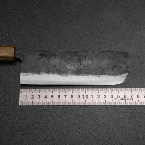 Nakiri White Steel #2 Kurouchi Yaki Urushi Handle 165mm-[Musashi]-[Japanese-Kitchen-Knives]