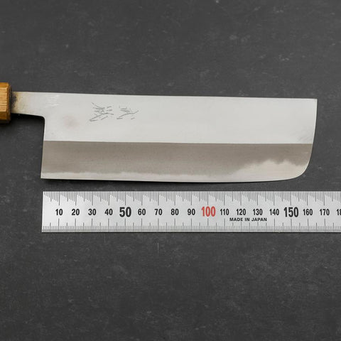 Nakiri White Steel #2 Polished Yaki Urushi Handle 165mm (6.5”)-[Musashi]-[Japanese-Kitchen-Knives]