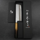 Nakiri White Steel #2 Polished Yaki Urushi Handle 165mm (6.5”)-[Musashi]-[Japanese-Kitchen-Knives]