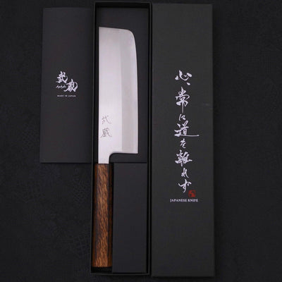 Nakiri White steel #1 Polished Sumi Urushi Handle 165mm-White steel #1-Polished-Japanese Handle-[Musashi]-[Japanese-Kitchen-Knives]
