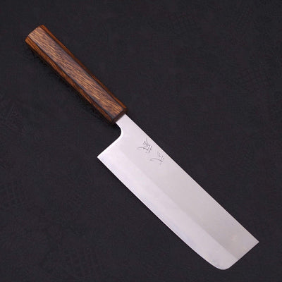 Nakiri White steel #1 Polished Sumi Urushi Handle 165mm-White steel #1-Polished-Japanese Handle-[Musashi]-[Japanese-Kitchen-Knives]