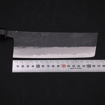 Nakiri White steel #2 Kurouchi Buffalo Magnolia Handle 165mm-White steel #2-Kurouchi-Japanese Handle-[Musashi]-[Japanese-Kitchen-Knives]