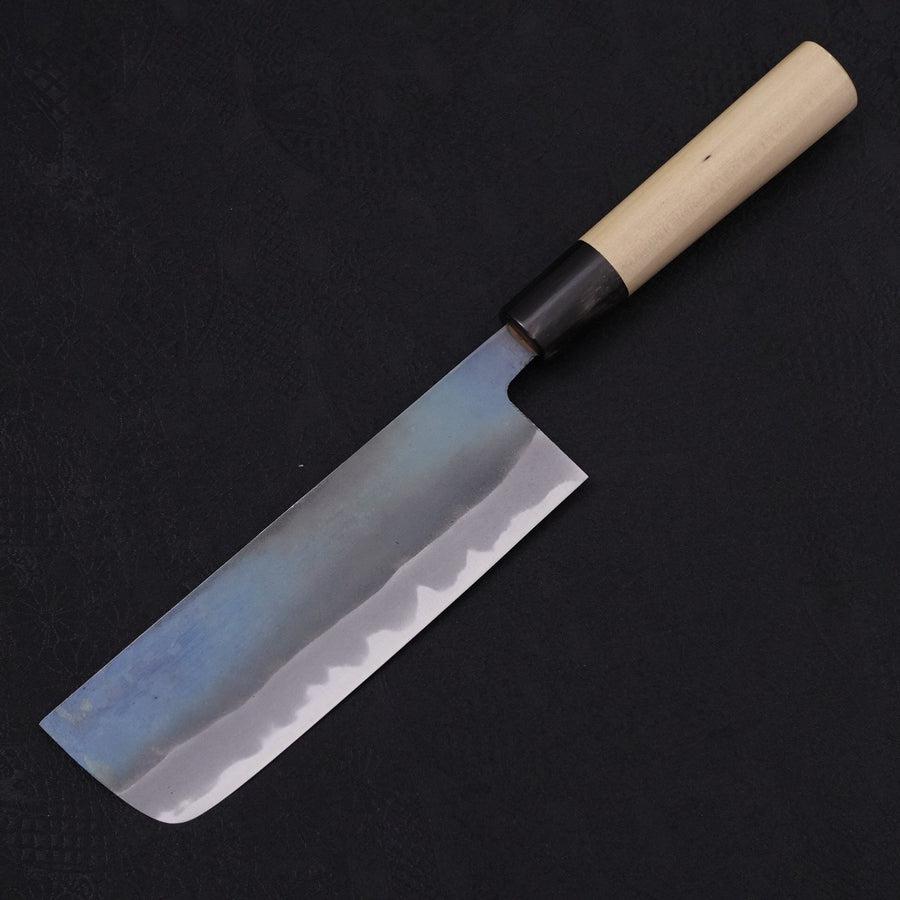 Nakiri White steel #2 Kurouchi Sanmai Buffalo Magnolia Handle 165mm-White steel #2-Kurouchi-Japanese Handle-[Musashi]-[Japanese-Kitchen-Knives]