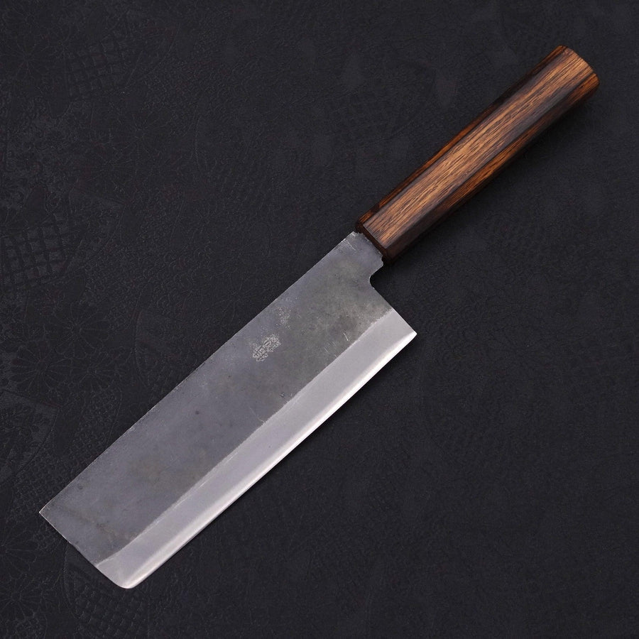 Nakiri White steel #2 Kurouchi Sumi Urushi Handle 165mm-White steel #2-Kurouchi-Japanese Handle-[Musashi]-[Japanese-Kitchen-Knives]