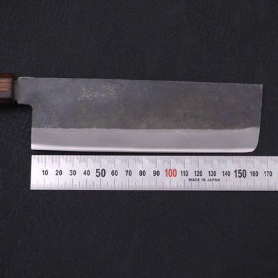 Nakiri White steel #2 Kurouchi Sumi Urushi Handle 165mm-White steel #2-Kurouchi-Japanese Handle-[Musashi]-[Japanese-Kitchen-Knives]