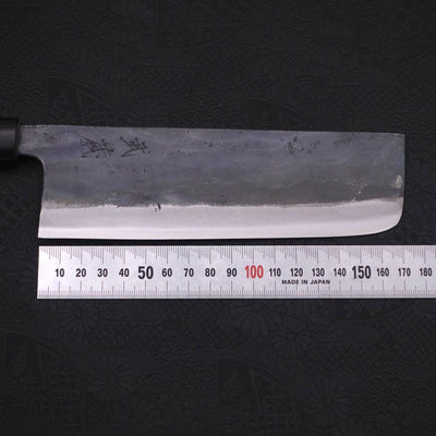 Nakiri White steel #2 Kurouchi Walnut Handle 165mm-White steel #2-Kurouchi-Japanese Handle-[Musashi]-[Japanese-Kitchen-Knives]