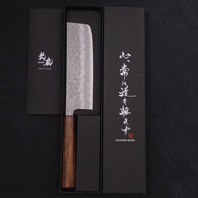 Nakiri White steel #2 Tsuchime Sumi Urushi Handle 165mm-White steel #2-Tsuchime-Japanese Handle-[Musashi]-[Japanese-Kitchen-Knives]