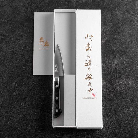 Paring VG-10 Polished Western Black Handle 80mm-[Musashi]-[Japanese-Kitchen-Knives]