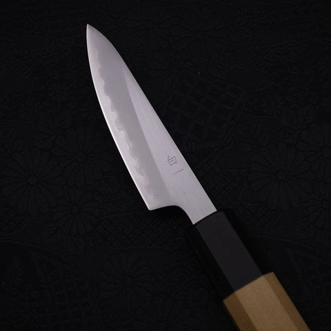 Paring White Steel #1 Polished Buffalo Magnolia Handle 80mm (3.1”)-[Musashi]-[Japanese-Kitchen-Knives]