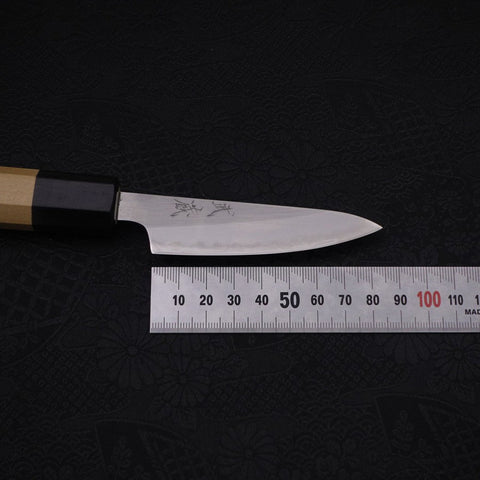 Paring White Steel #1 Polished Buffalo Magnolia Handle 80mm (3.1”)-[Musashi]-[Japanese-Kitchen-Knives]