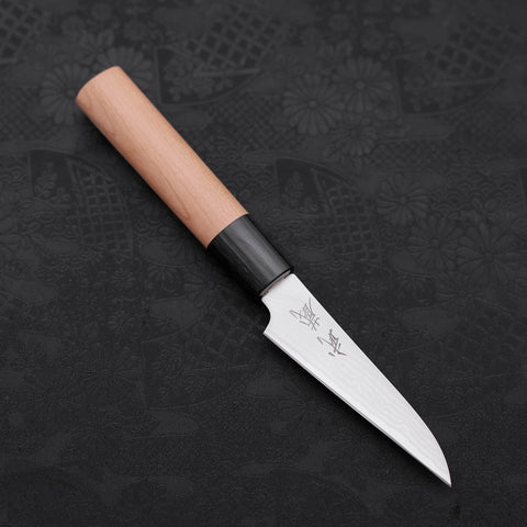 Peeling Knife VG-10 Damascus Cherry Handle 90mm (3.5”)-[Musashi]-[Japanese-Kitchen-Knives]