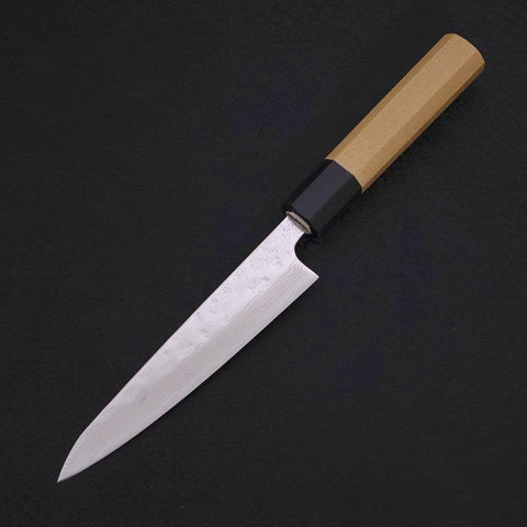 Petty AUS-10 Nashiji Damascus Buffalo Magnolia Handle 135mm (5.3”)-[Musashi]-[Japanese-Kitchen-Knives]