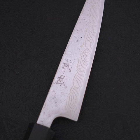 Petty AUS-10 Nashiji Damascus Buffalo Magnolia Handle 135mm (5.3”)-[Musashi]-[Japanese-Kitchen-Knives]