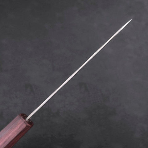 Petty AUS-10 Nashiji Damascus Urushi Purple Handle 135mm (5.3”)-[Musashi]-[Japanese-Kitchen-Knives]