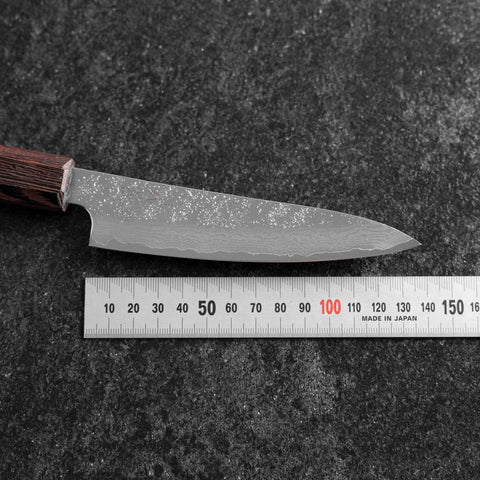 Petty AUS-10 Nashiji Damascus Wenge Handle 135mm-[Musashi]-[Japanese-Kitchen-Knives]