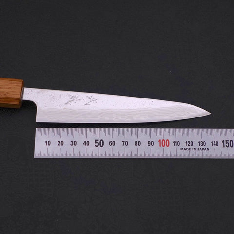 Petty AUS-10 Nashiji Damascus Yaki-Urushi Handle 135mm (5.3”)-[Musashi]-[Japanese-Kitchen-Knives]