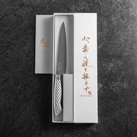 Petty AUS-10 Polished All-Stainless Handle 150mm-[Musashi]-[Japanese-Kitchen-Knives]