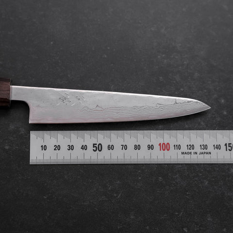 Petty AUS-10 Polished Nashiji Damascus Walnut Handle 135mm (5.3”)-[Musashi]-[Japanese-Kitchen-Knives]