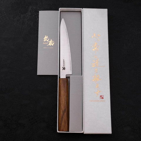 Petty AUS-10 Polished Oak Handle 150mm (5.9”)-[Musashi]-[Japanese-Kitchen-Knives]