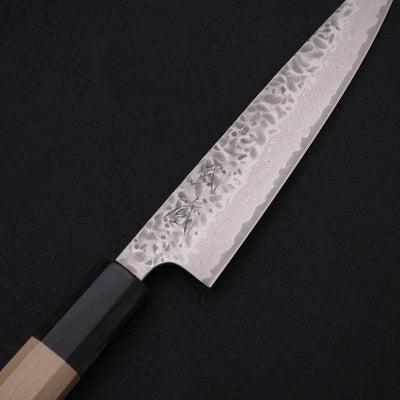 Petty AUS-10 Tsuchime Damascus Buffalo Magnolia Handle 135mm-AUS-10-Damascus-Japanese Handle-[Musashi]-[Japanese-Kitchen-Knives]