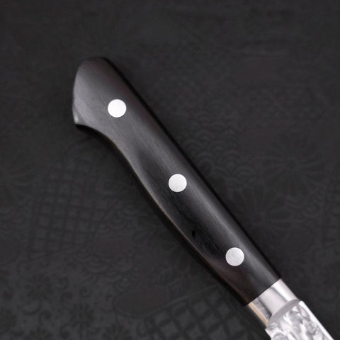 Petty AUS-10 Tsuchime Damascus Western Black Handle 135mm (5.3”)-[Musashi]-[Japanese-Kitchen-Knives]
