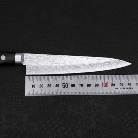 Petty AUS-10 Tsuchime Damascus Western Black Handle 135mm (5.3”)-[Musashi]-[Japanese-Kitchen-Knives]