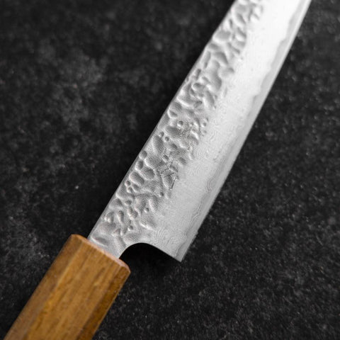 Petty AUS-10 Tsuchime Damascus Yaki Urushi Handle 135mm (5.3”)-[Musashi]-[Japanese-Kitchen-Knives]