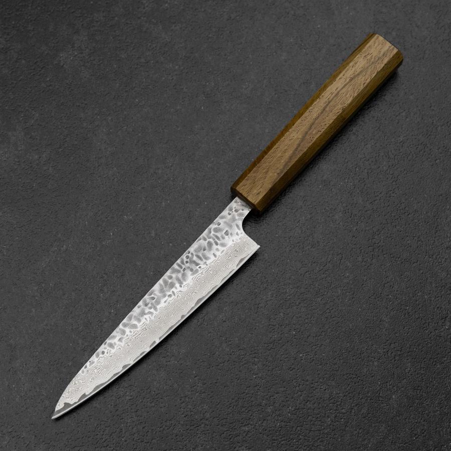Petty AUS-10 Tsuchime Damascus Yaki Urushi Handle 135mm-[Musashi]-[Japanese-Kitchen-Knives]