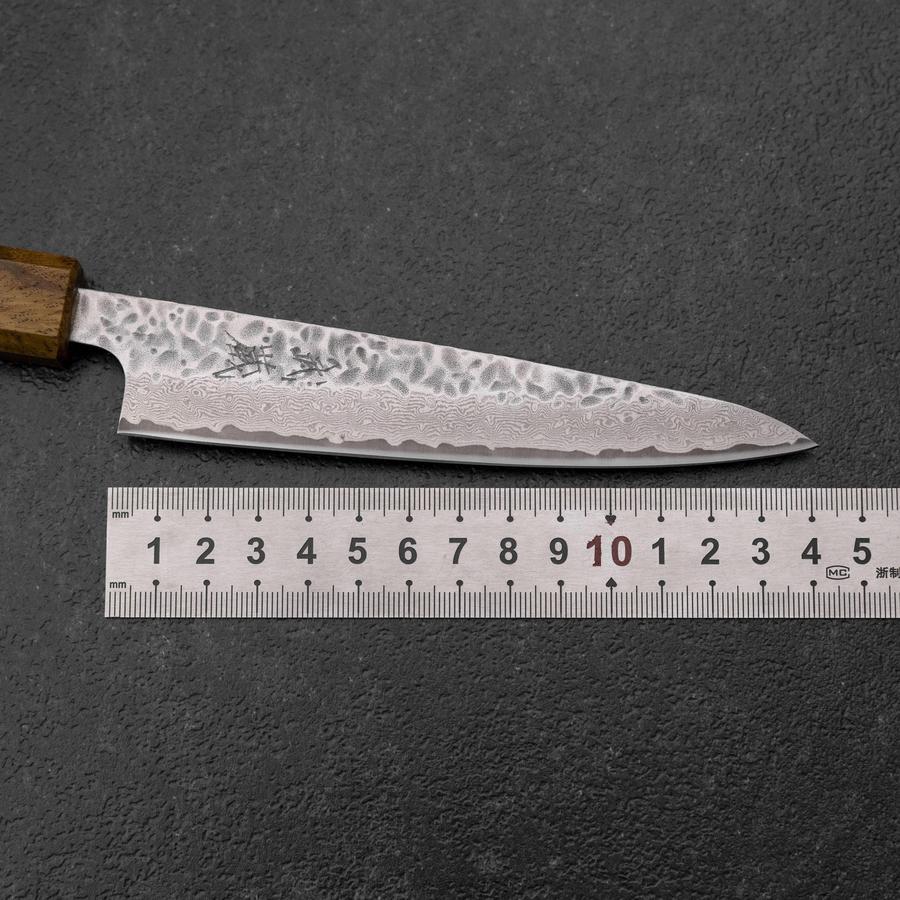 Petty AUS-10 Tsuchime Damascus Yaki Urushi Handle 135mm-[Musashi]-[Japanese-Kitchen-Knives]