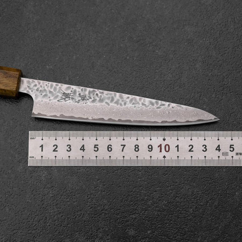 Petty AUS-10 Tsuchime Damascus Yaki Urushi Handle 135mm-[Musashi]-[Japanese-Kitchen-Knives]