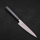 Petty AUS-10 Wave Nickel Damascus Dark Blue Urushi Handle 135mm (5.3”)-[Musashi]-[Japanese-Kitchen-Knives]