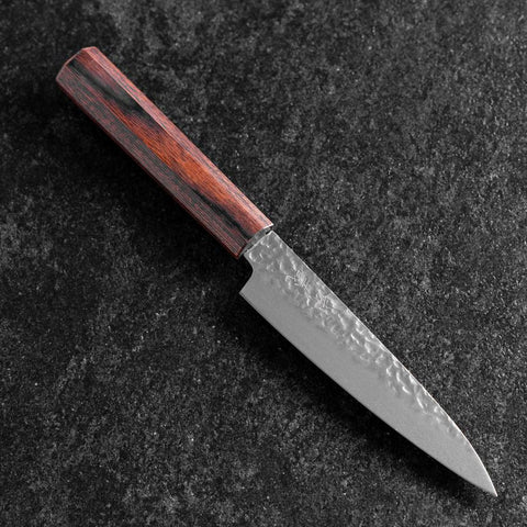 Petty AUS-8 Tsuchime Mahogany Handle 135mm-[Musashi]-[Japanese-Kitchen-Knives]