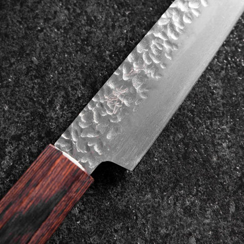 Petty AUS-8 Tsuchime Mahogany Handle 150mm-[Musashi]-[Japanese-Kitchen-Knives]