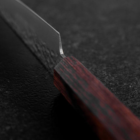 Petty AUS-8 Tsuchime Mahogany Handle 150mm-[Musashi]-[Japanese-Kitchen-Knives]