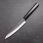 Petty Blue Steel #1 Kurouchi Chokin Auspicious Cloud-Sun Buffalo Ebony Handle 150mm (5.9”)-[Musashi]-[Japanese-Kitchen-Knives]