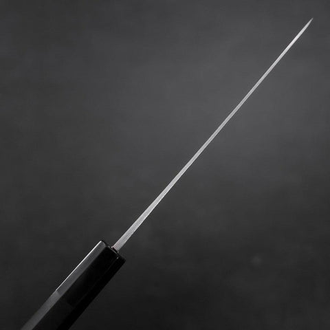 Petty Blue Steel #1 Kurouchi Chokin Auspicious Cloud-Sun Buffalo Ebony Handle 150mm (5.9”)-[Musashi]-[Japanese-Kitchen-Knives]