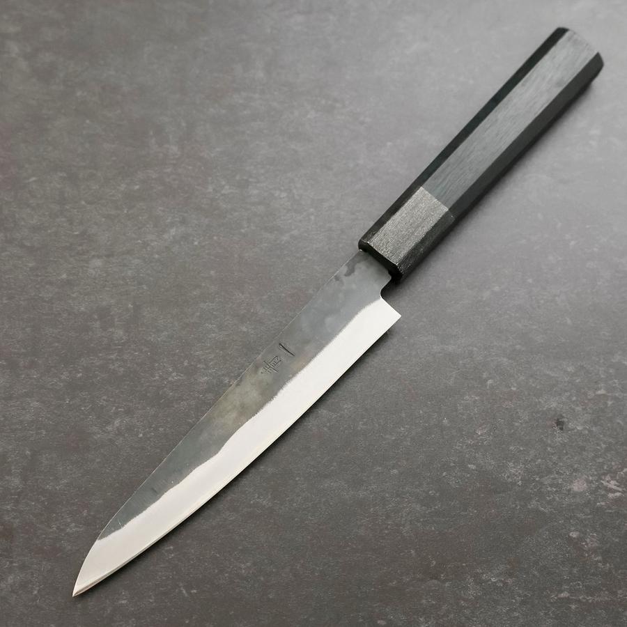 ペティ 青紙1号 ステンレス 黒錆 仕上げ ダークブルー漆柄 150mm – MUSASHI