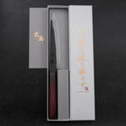 Petty Blue Steel #1 Stainless Clad Kurouchi Black Purple Urushi Handle 150mm (5.9”)-[Musashi]-[Japanese-Kitchen-Knives]
