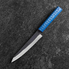 Petty Blue Steel #1 Stainless Clad Kurouchi Blue Urushi Handle 150mm-[Musashi]-[Japanese-Kitchen-Knives]