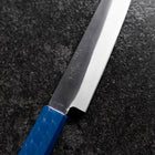 Petty Blue Steel #1 Stainless Clad Kurouchi Blue Urushi Handle 150mm-[Musashi]-[Japanese-Kitchen-Knives]