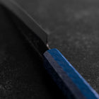 Petty Blue Steel #1 Stainless Clad Kurouchi Blue Urushi Handle 150mm-[Musashi]-[Japanese-Kitchen-Knives]