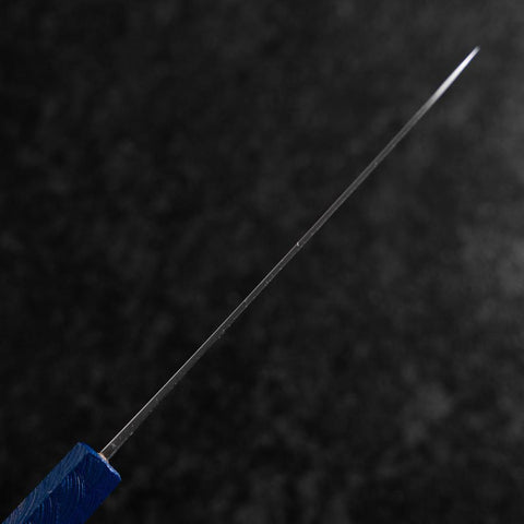 Petty Blue Steel #1 Stainless Clad Kurouchi Blue Urushi Handle 150mm-[Musashi]-[Japanese-Kitchen-Knives]
