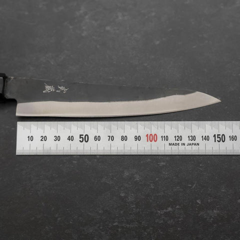 Petty Blue Steel #1 Stainless Clad Kurouchi Buffalo Magnolia Handle 150mm (5.9”)-[Musashi]-[Japanese-Kitchen-Knives]