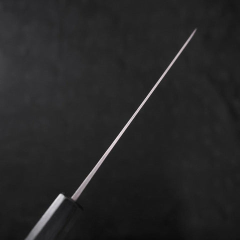 Petty Blue Steel #1 Stainless Clad Kurouchi Dark Blue Urushi Handle 150mm (5.9”)-[Musashi]-[Japanese-Kitchen-Knives]