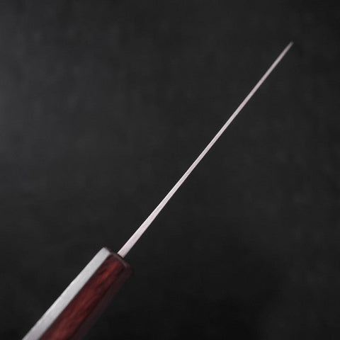 Petty Blue Steel #1 Stainless Clad Kurouchi Purple Urushi Handle 150mm (5.9”)-[Musashi]-[Japanese-Kitchen-Knives]