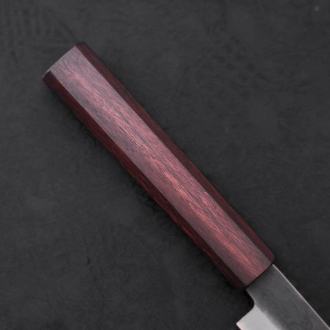 Petty Blue Steel #1 Stainless Clad Kurouchi Purple Urushi Handle 150mm (5.9”)-[Musashi]-[Japanese-Kitchen-Knives]